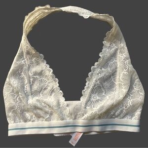 Cream Lace Halter Bralette